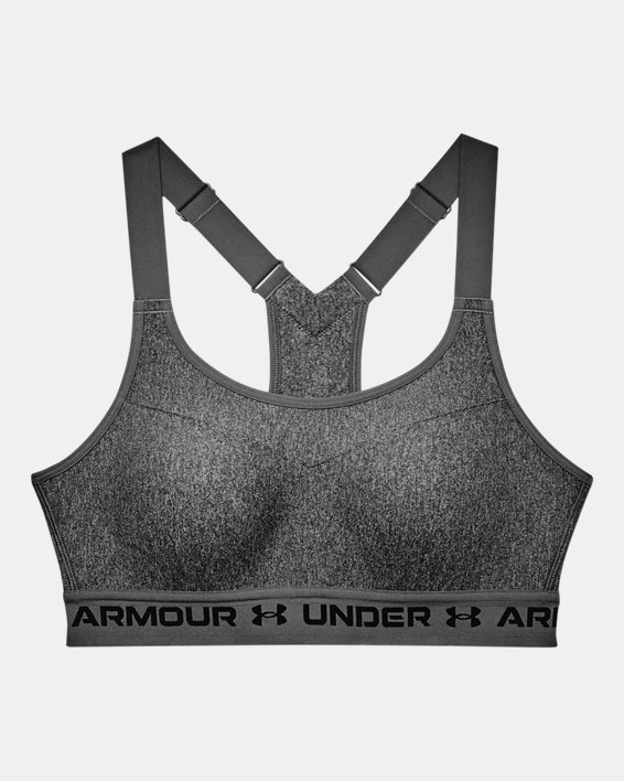 Women's Armour® High Crossback Heather Sports Bra, Gray, pdpMainDesktop image number 8